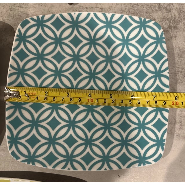 Mid-Century Modern 1990s Fitz & Floyd Color Accent Square Salad Plate -Set of 4 For Sale - Image 3 of 5