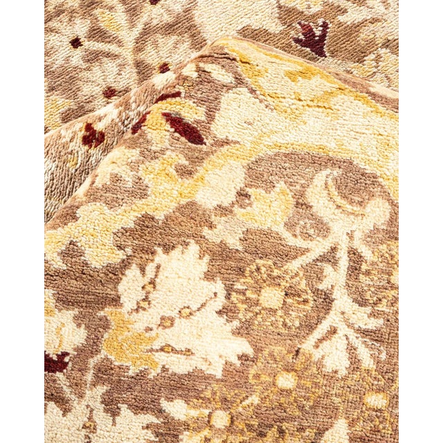 Textile Vintage Traditional Hand Knotted Wool Area Rug, Brown - 5'10" X 8'9" For Sale - Image 7 of 9