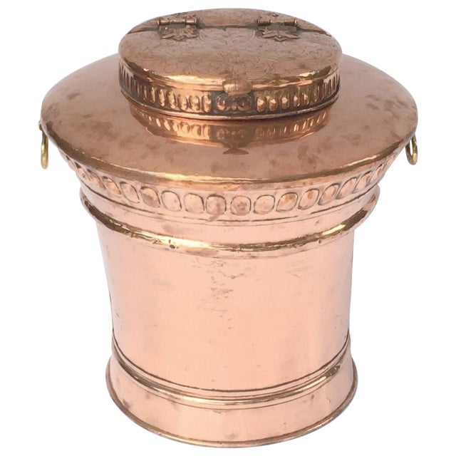 Large English Copper Urn or Bin with Hinged Lid For Sale - Image 13 of 13