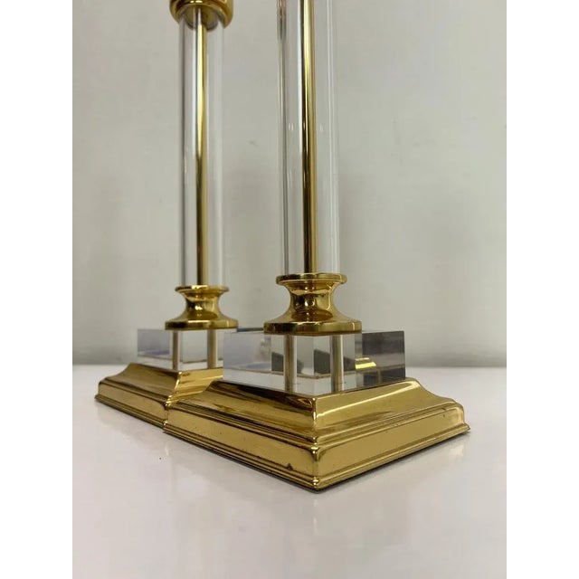 Gold Brass and Acrylic Table Lamps from GKS Leuchten, 1970s, Set of 2 For Sale - Image 8 of 12