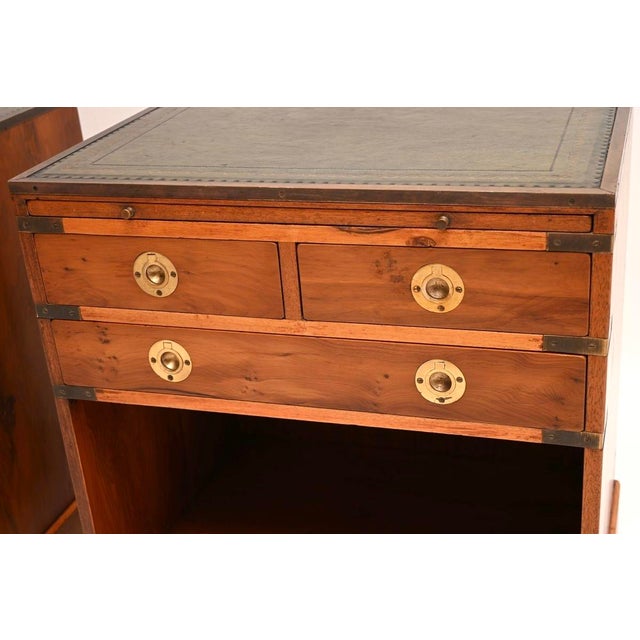 Antique Yew Wood Bedside Tables, 1930, Set of 2 For Sale - Image 10 of 11