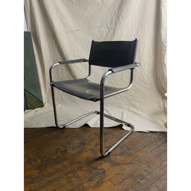 1960s Loewenstein Oggo Leather and Chrome Accent Chair For Sale - Image 9 of 9