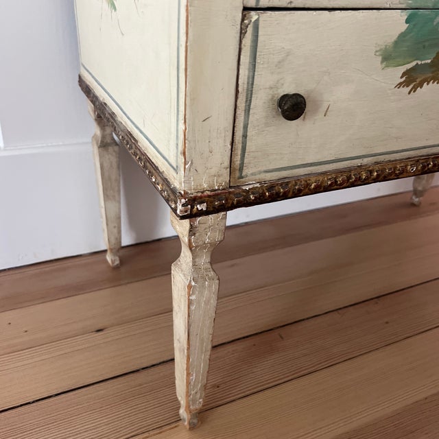 Charming Petite Antique Italian Neoclassical Style Commode With Hand Painted Architectural Scene For Sale - Image 11 of 11