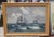 Fine 19th century oil painting on canvas of a Danish sailing ship. Features a red and white flagged vessel in a newer wood...
