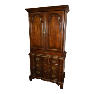 Vintage Harden Block Front Traditional Style Solid Cherry Armoire For Sale