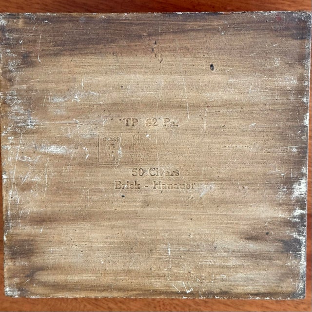 Wood Mid 20th Century Hand-Painted Folk Art Wooden Cigar Box For Sale - Image 7 of 7