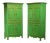 French Louis XV Style Custom Green Painted Large Armoires - A Pair For Sale
