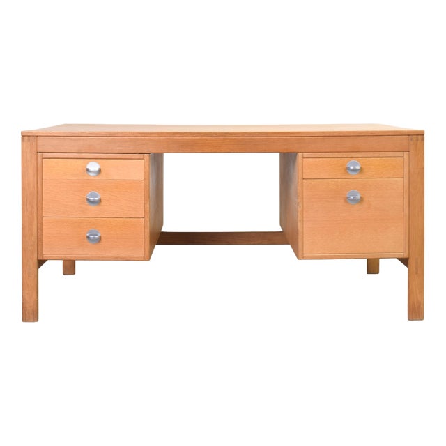 Mid-Century Oak Desk by Chr. Rasmussen for Randers Møbelfabrik, 1970s For Sale