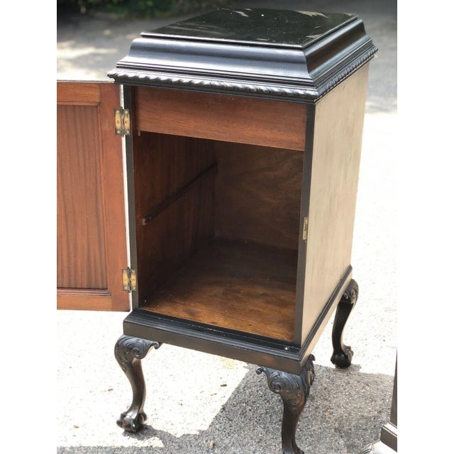 Wood Edwardian Wine Celleratte Cabinets with White Star Line Decoration, Set of 2 For Sale - Image 7 of 13