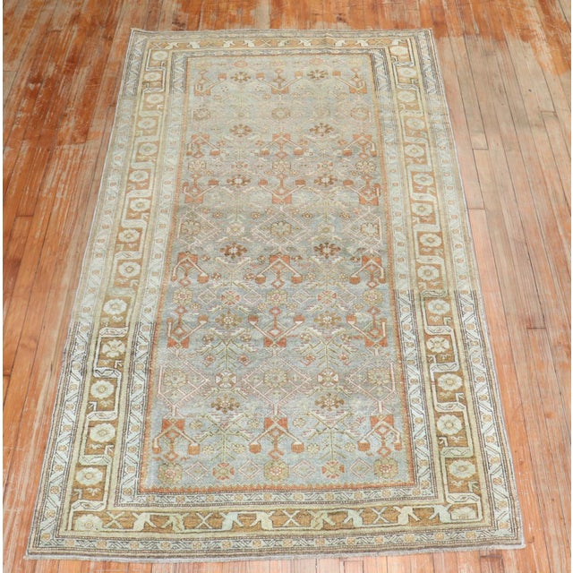 Textile Antique Zabihi Collection Persian Bidjar Accent Small Rug For Sale - Image 7 of 8