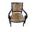 1960s Elegant Vintage French Style Black Lacquer Wood Armchair W/Animal Print For Sale - Image 5 of 9