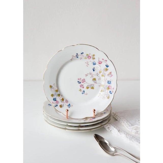 White French Vieux Paris Hand Painted Dessert Plates from Befos, Set of 5 For Sale - Image 8 of 8