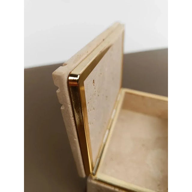 Rectangular Carved Travertine Box in the style of Fratelli Mannelli, Italy, 1970s For Sale - Image 9 of 13