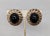 Vintage 1980s Signed Panetta Oval Goldtone Cabochon Faux-Onyx Clip Earrings-2 Pieces For Sale - Image 4 of 8