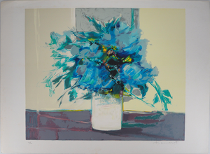 Claude Hemeret, Vase blanc, Lithograph