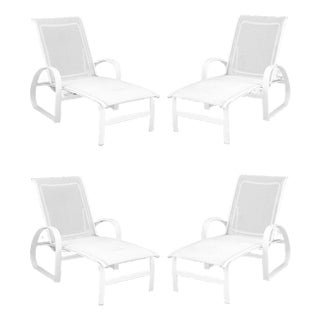 Telescope Furniture Outdoor Chaise Longues, 4 For Sale
