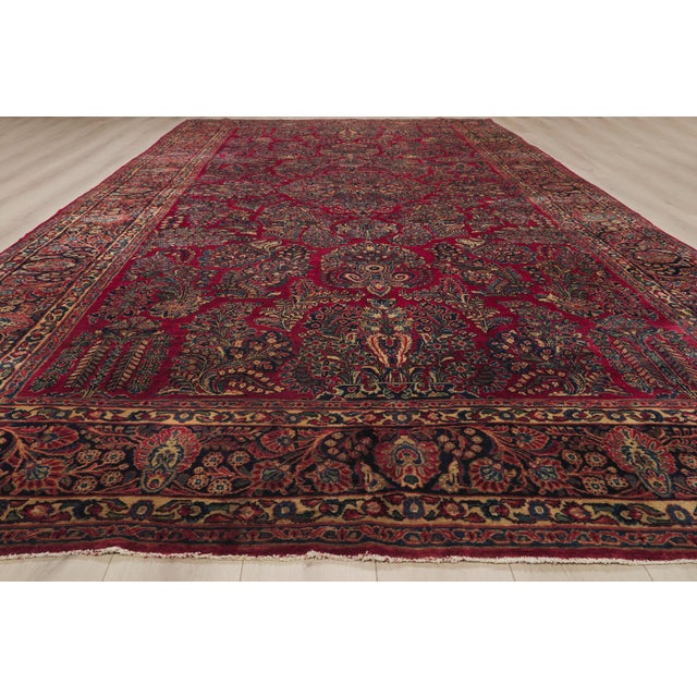 Antique Persian Sarouk Rug, 09'02 X 16'09 For Sale - Image 9 of 10