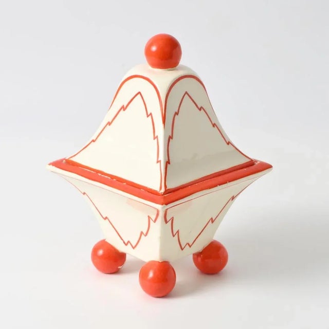 Cubist Style Czech Earthenware Box, 1920s For Sale - Image 3 of 9