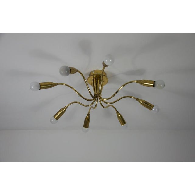 Mid-Century Brass Sputnik Chandelier, Germany, 1950s For Sale - Image 6 of 8