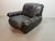 Large Italian Space Age Postmodern Black Leather Lounge Chair with Brass Buttons and Cord Lacing from Busnelli, 1970s For Sale - Image 10 of 10