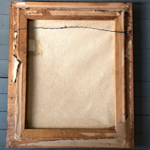 1950s Original Vintage 1940’s Modernist Still Life Painting Orchids For Sale - Image 5 of 7