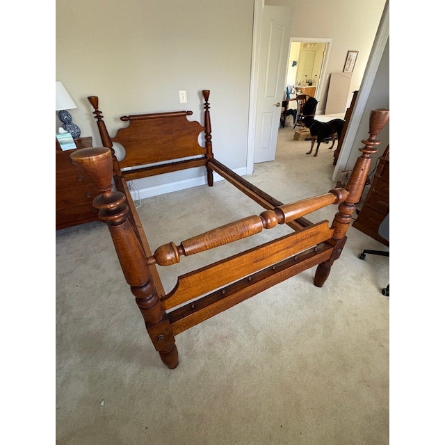 Chestnut Early American Full Size Rope Bed For Sale - Image 8 of 11