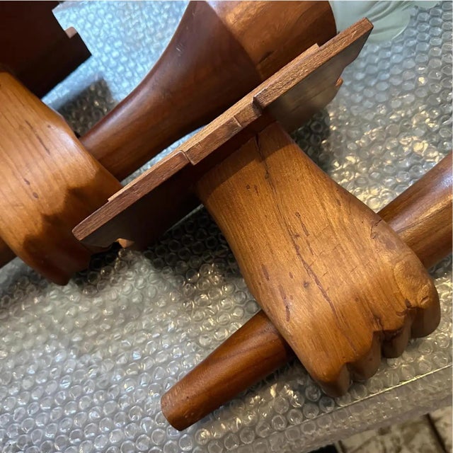 Set of Two 1940s Art Deco Wood and Glass Italian Wall Sconces For Sale - Image 4 of 12