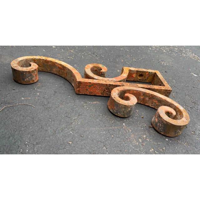 Gothic Large Antique 1800s Cast Iron Architectural Salvage Corbel Bracket Church Sconce For Sale - Image 3 of 8