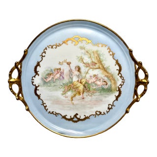 Antique French Limoges Porcelain Tray For Sale