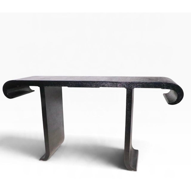Chic Chinese Style Grass Cloth Alter Console Table c.1970’s For Sale - Image 14 of 18