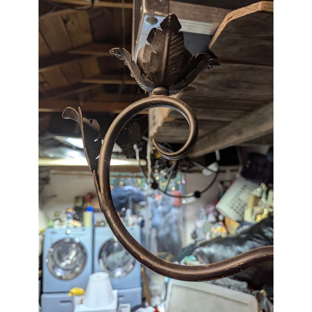 19th Century French Style Hand-Forged Wrought Iron 5-Light Chandelier For Sale - Image 15 of 16