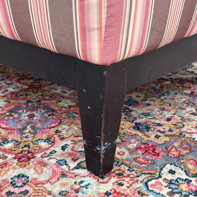 Vintage Mitchell Gold Striped Slipper Chair For Sale - Image 11 of 13