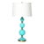 Mid-Century Modernist Hand-Blown Murano Glass Ball Table Lamp in Robins Egg Blue For Sale