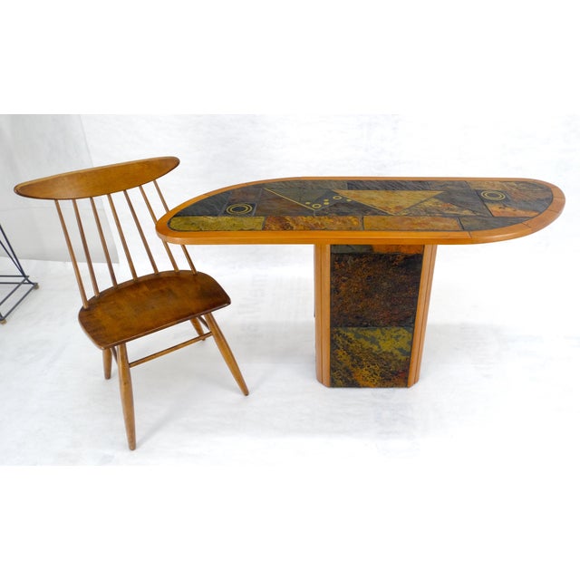 Boomerang Shape Slate Tile Top & Base Mid Century Modern Studio Coffee Table For Sale - Image 11 of 16