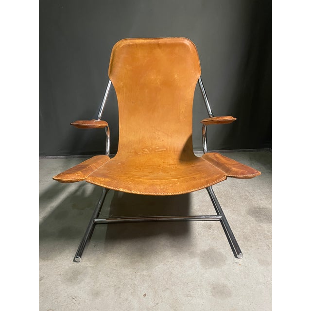 Brown Vintage Cantilever Tubular Chair, 1960s For Sale - Image 8 of 12