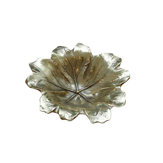 1948 Virginia Metalcrafters Mayapple Leaf Brass Dish Chairish