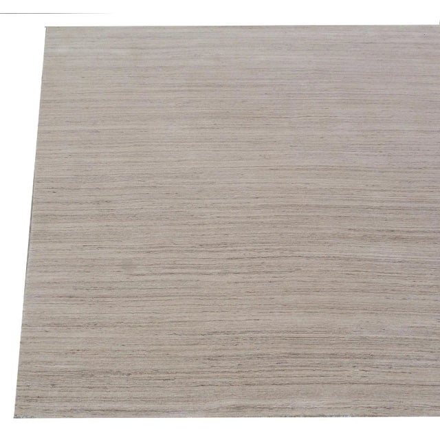 Banbury Handloom Wool Viscose Light GrayBeige Rug - 10'x14' For Sale - Image 4 of 6