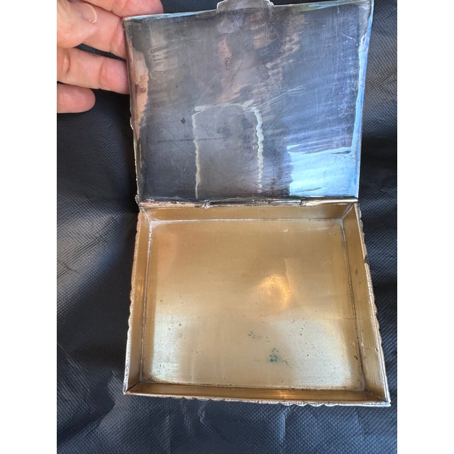 1960’s Silverplate Bamboo Trinket Box For Sale - Image 4 of 9