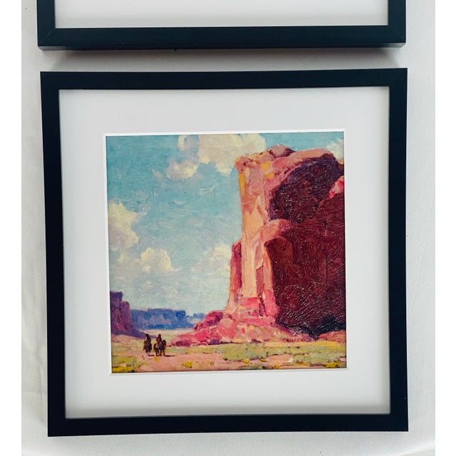 Pair of Hand-Textured Prints After Edgar Alwin Payne Canyon De Chelly For Sale - Image 4 of 10