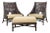 Pair of Barbara Barry for McGuire Caned Lounge Chairs and Ottoman For Sale