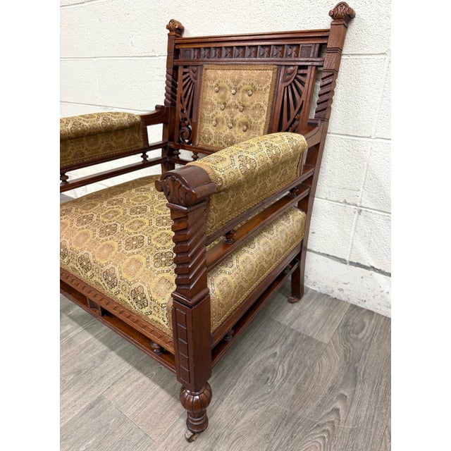 Antique Victorian Eastlake Library Chair Lounge Chair Armchair For Sale In Kansas City - Image 6 of 16