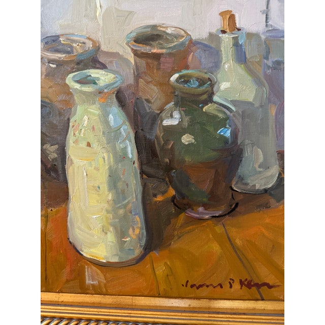 Contemporary Crock and Jugs, Oil on Canvas by James P. Kerr, Framed For Sale - Image 3 of 5