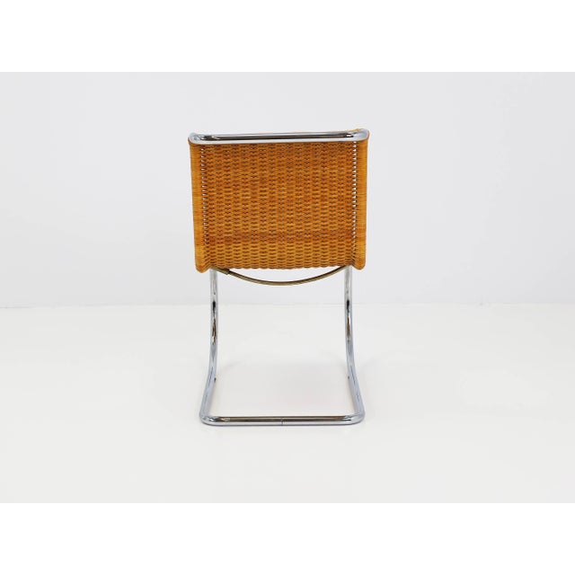 1970s MF10 Cantilever Chairs in Woven Straw by Ludwig Mies van der Rohe for Thonet, 1970, Set of 5 For Sale - Image 5 of 16