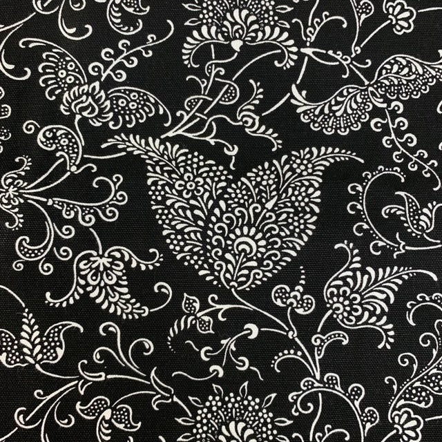 Modern Designer Premier Prints MM Designs Black & White Botanical Floral Leaf Paisley Scroll & Solid Pillow Covers- 3 Pieces For Sale - Image 3 of 10