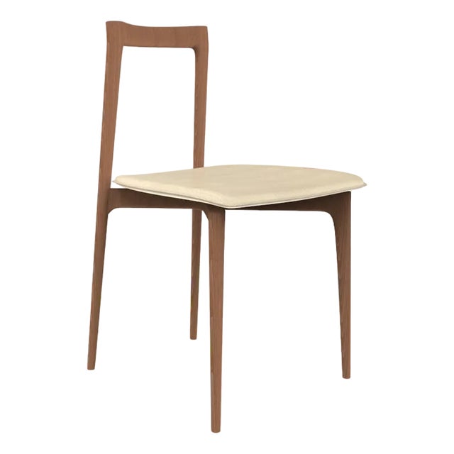 Modern Linea 636 Grey Chair in Leather and Wood by Collector Studio For Sale