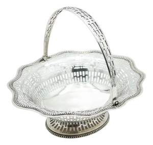 Silver Cut Fruit Bowl with Elliptical Base