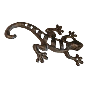 Metal Gecko Wall Figurine