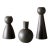 Trio of "Almost Black" Matte Ceramic Taper Candle Holders "Bella," "Bobby," and "Beau" by Lostine For Sale