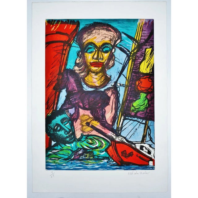 1980s 1986 Malcolm Morley "Trojan Calvacade" From the Odysseys of Enoch Suite Signed Print, Limited Edition, Signed & Numbered 9/69, American For Sale - Image 5 of 6