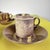 Ceramic Cups and Saucers from Sarreguemines, Set of 11 For Sale - Image 3 of 10